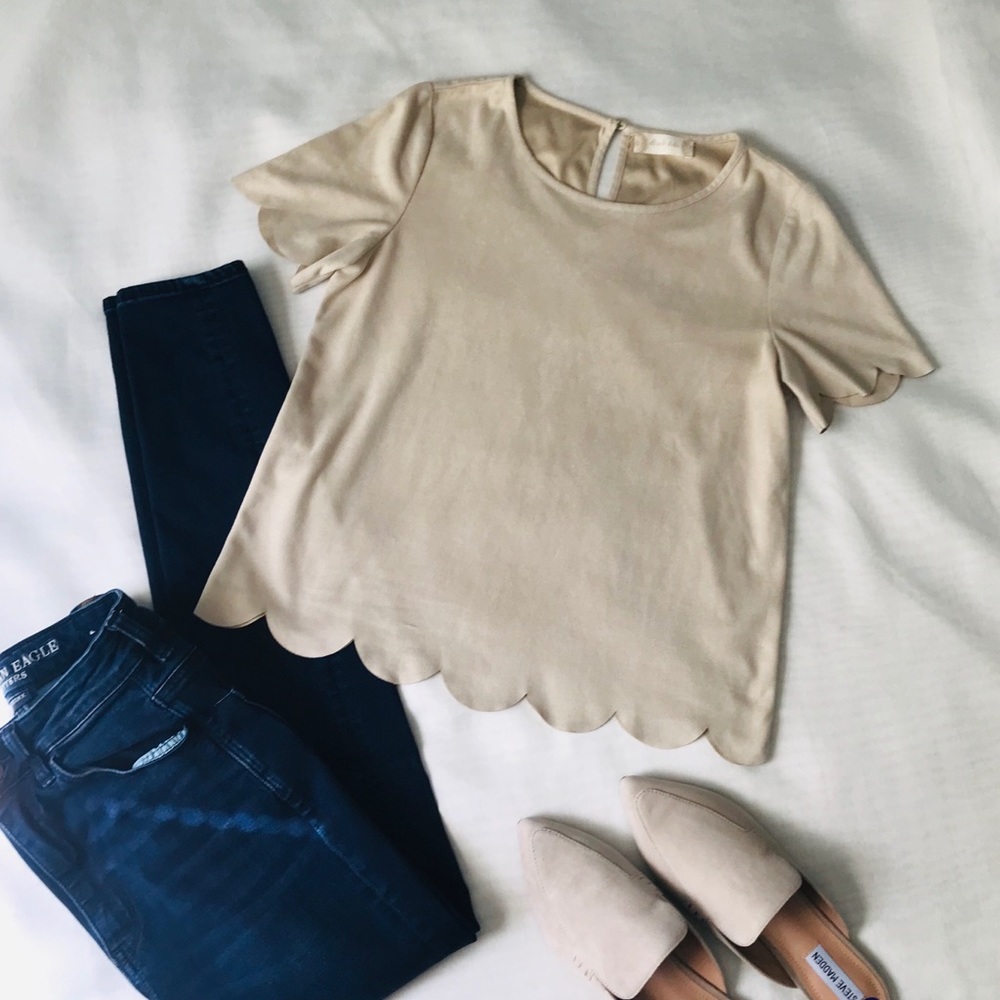 Altar’d State Scallop Cream Top